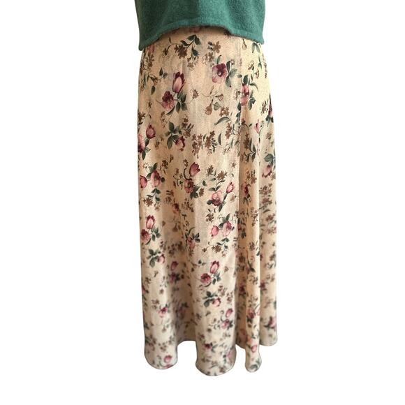 Vintage Floral Wrap Maxi Skirt – Cottagecore Y2K Romantic Boho (M / 28” Waist) - Picture 1 of 5